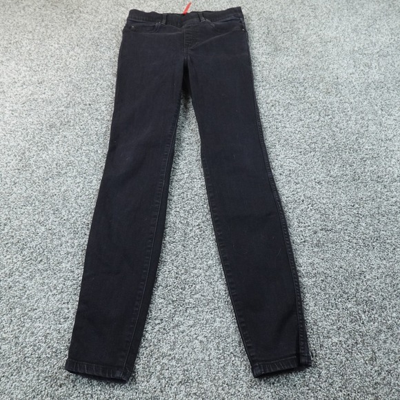 SPANX Denim - Spanx Jeans Womens S Dark Black Denim Pants Ankle Skinny Pull On Jegging Stretch